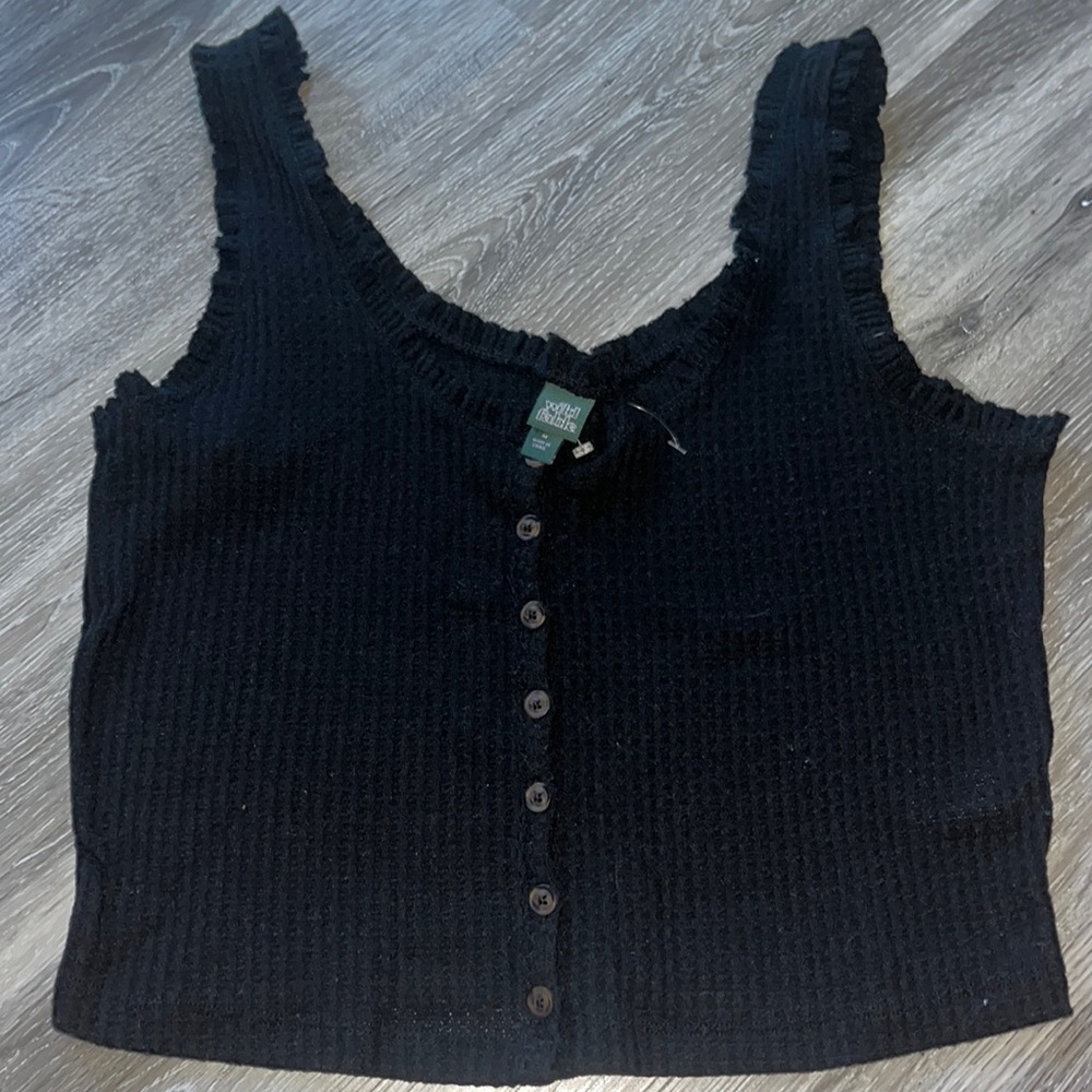 Black waffle material tank